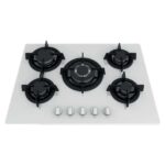 כיריים גז 5 להבות זכוכית לבן מולר Muller ML-7030GW