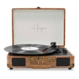 פטיפון Bluetooth מזוודה עם רמקולים סטריאו מובנים חום הרפר Harper HRT-8 Brown רק 297 ₪