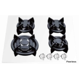 כיריים 4 להבות זכוכית לבנה פירלס Peerless ML-6030GW רק 444 ₪