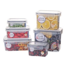 סט 6 קופסאות אחסון שקופות למטבח עם סוגר Lock and Fresh רק 138 ₪